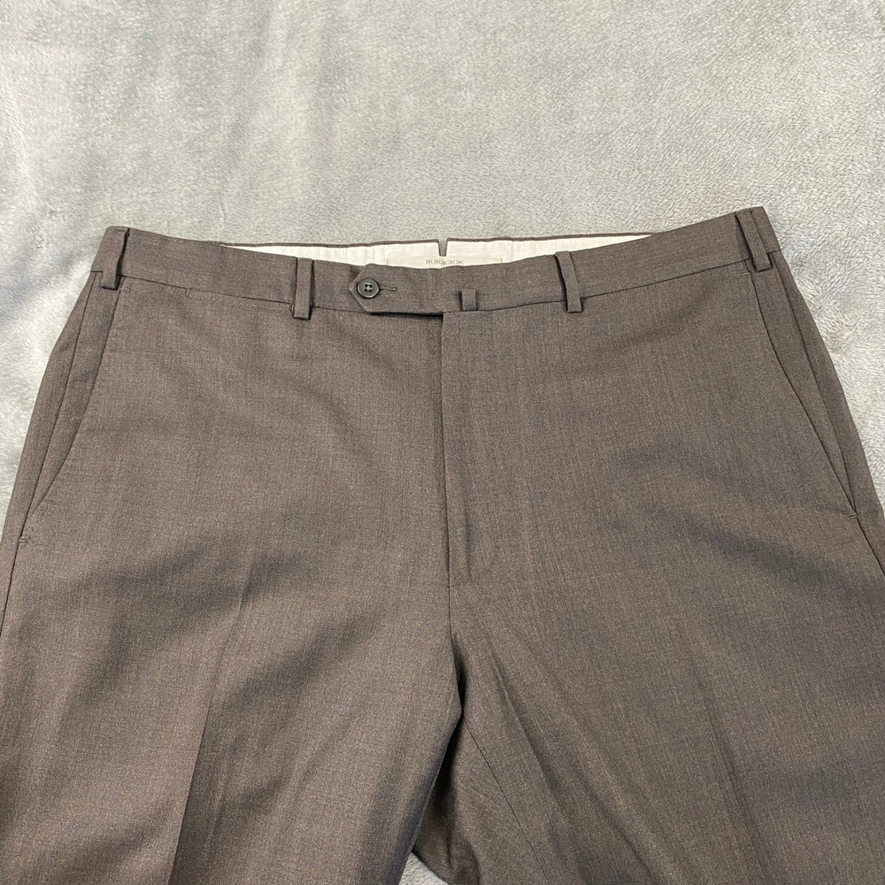 Ermenegildo Zegna Dress Pants Mens 38 Brown 100%‎ Wool 75LB02 Flat Front Luxury - Picture 11 of 14